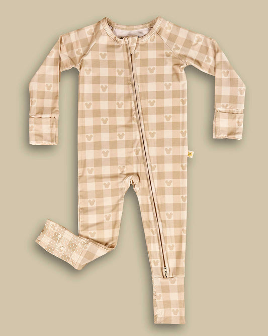 Bamboo Zippered PJ | Mouse Checked