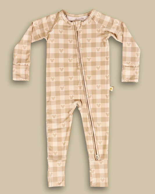 Bamboo Zippered PJ | Mouse Checked